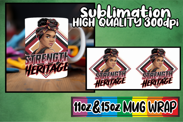 Serene mornings sublimation mug wrap, Black Woman