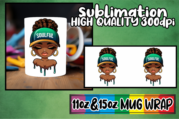 Unique memories 11oz 15oz sublimation wrap, Black Woman