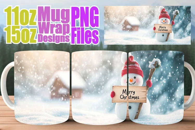 Bright smiles sublimation mug wrap, Winter