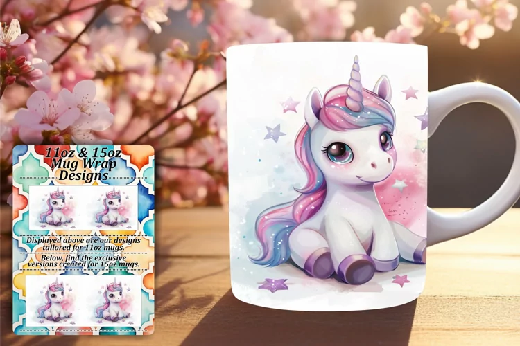 Springtime Bliss Unicorn Mug Adornments - 11oz & 15oz
