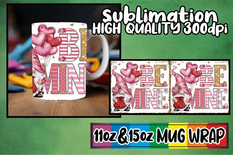 Vibrant hues 11oz 15oz mug wrap, Valenines