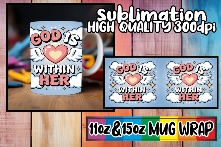 Timeless beauty 11oz 15oz mug wrap, Christian