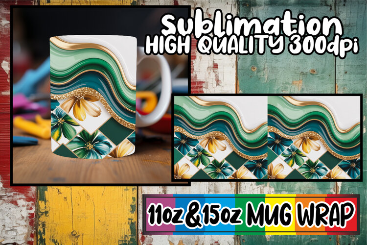 Inspiring journeys 11oz 15oz mug wrap, Pattern example image 1