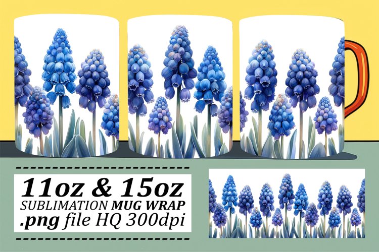 Spring Beauty Mug Wrap - Floral Pattern 11oz 15oz example image 1