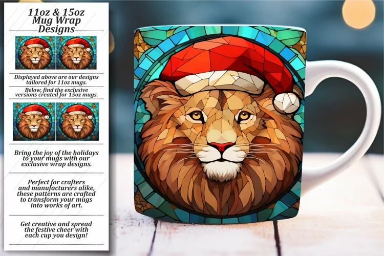 Xmas Stained Glass Elegance Mug: 11oz/15oz