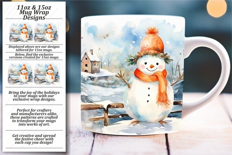 Festive Snowman Magic: Christmas Mug Wrap