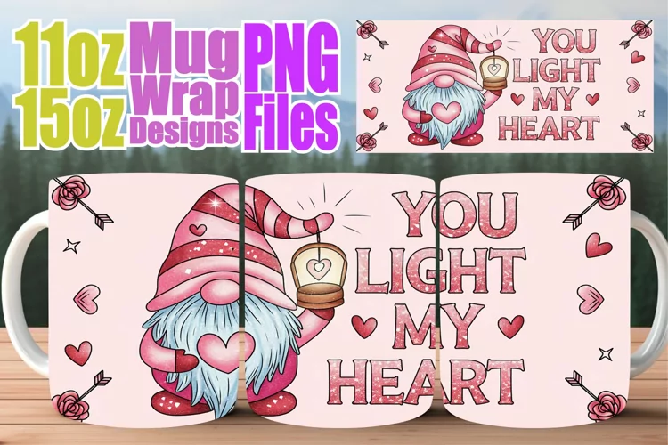 Radiant moments sublimation 11oz 15oz mug wrap, Valentines