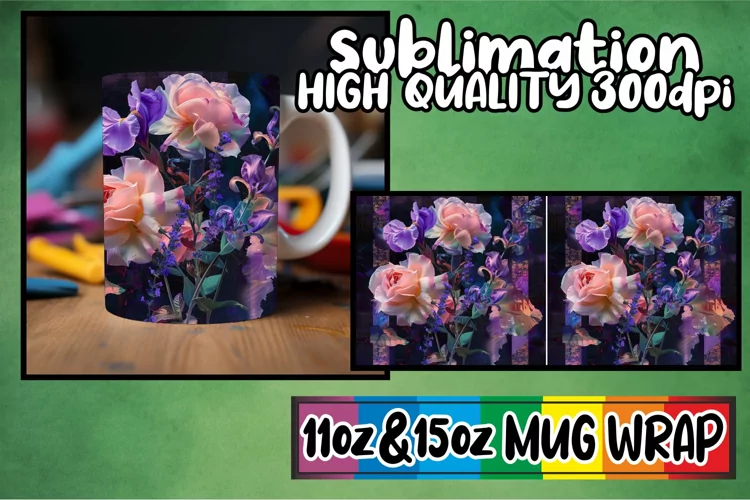 Whimsical Flower Medley Mug Sublimation 11oz/15oz