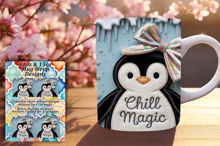 Stylish 11oz Mug Wrap Png Artwork , Holiday