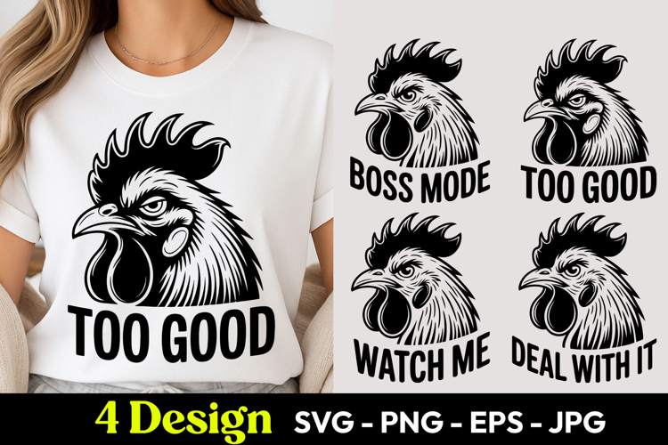 Too Good Rooster Design SVG PNG