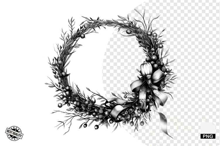 Black and White Halloween Autumn Clipart example image 1