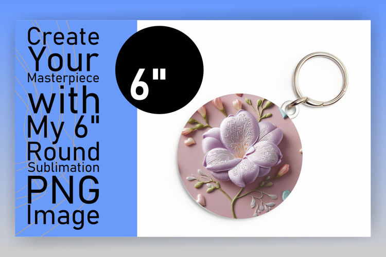 Chic Round Design Car Coaster PNG , 3D Flower example image 1