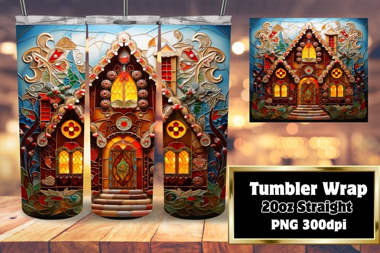 3D Stained Glass Winter Charm Sublimation 20oz