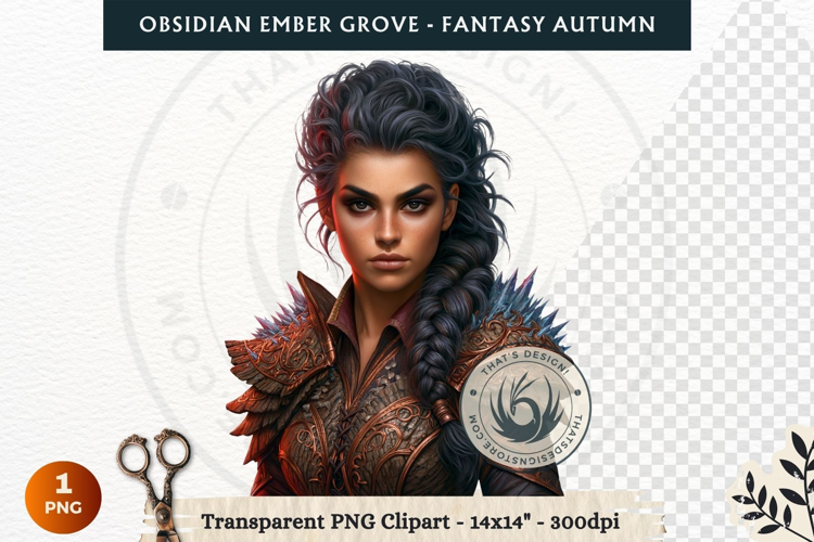 Dark Autumn Fantasy Clipart PNG for RPG Obsidian Ember Grove