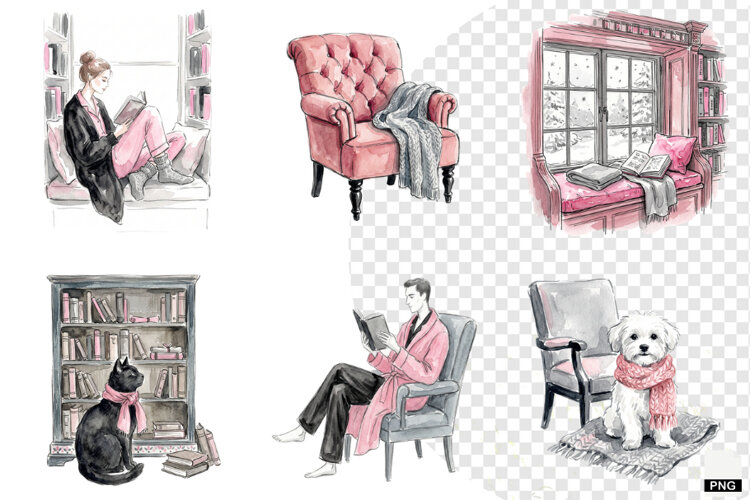 Frosted Library Clipart example image 1