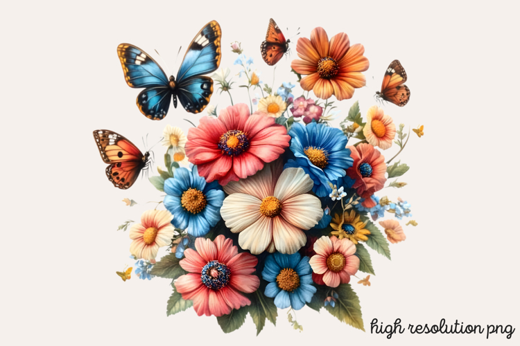 Watercolor Flowers Svg Image 7