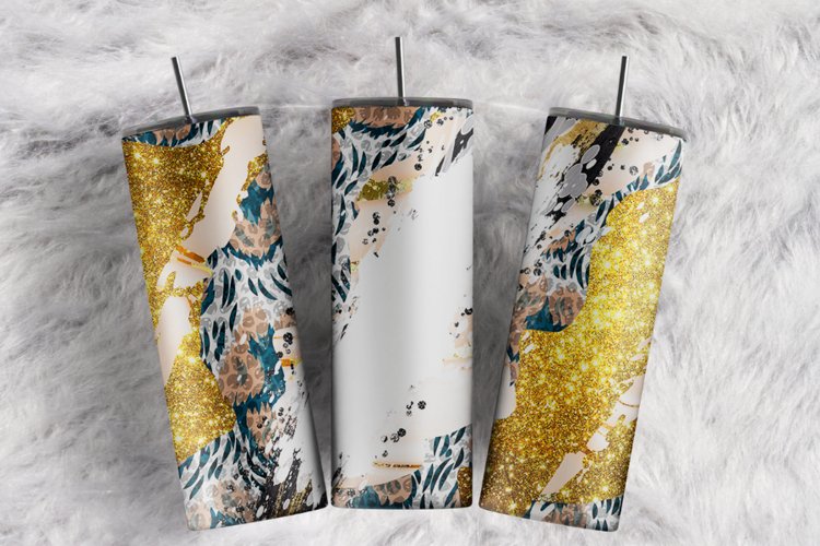 Custom Name Leopard Gold Bleached Spots 20 oz tumbler wrap