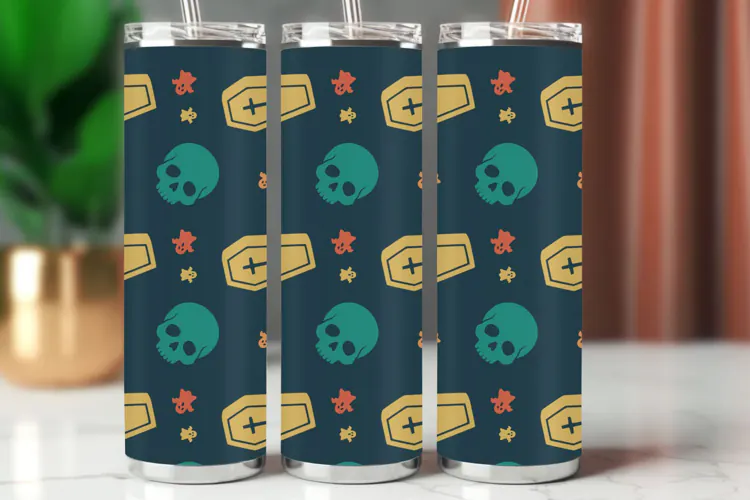 Halloween Tumbler Wrap Seamless Pattern