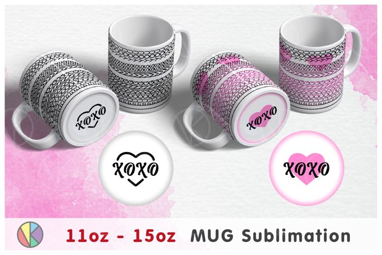 2 Adults Love Hidden Message Patterns - 11oz-15oz Bottom Mug