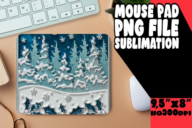 Luminous Mouse Mat Sublimation, 3D Xmas
