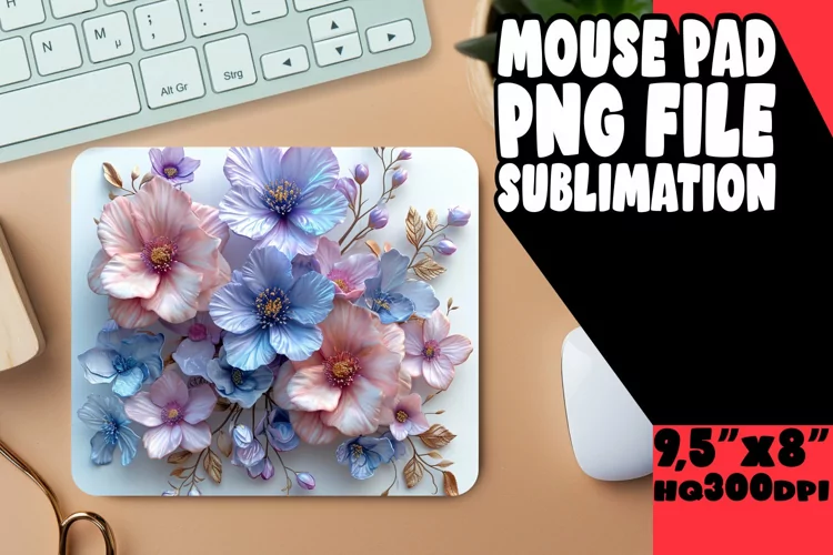 Vibrant Colorful Floral Mouse Pad: Chic Charm