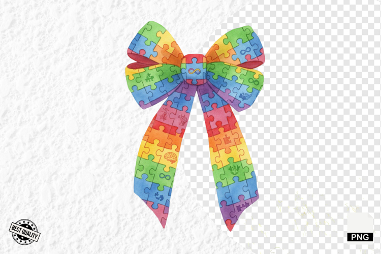 Autism Ribbon Bows Clipart