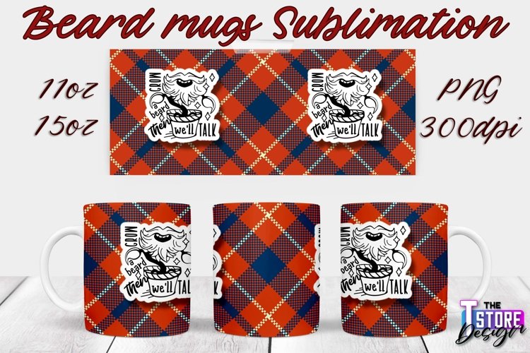 Beard Mug Design | 11 oz 15 oz Mug Sublimation | PNG File example image 1