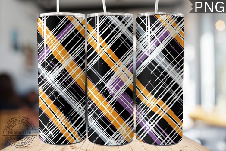 Halloween Plaid Pattern Tumbler Wrap - High Quality 300 Dpi