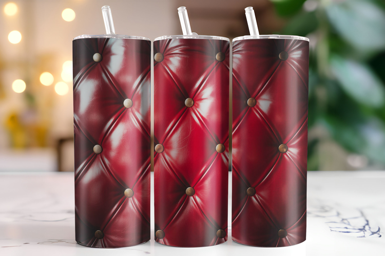 Red Leather Tumbler Wrap | Sublimation | Tumblers