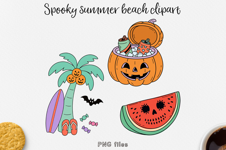 Summer Halloween Clipart Beach PNG Designs.
