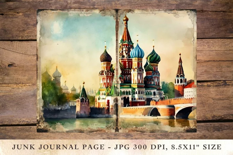 Printable Junk Journal Pages russia