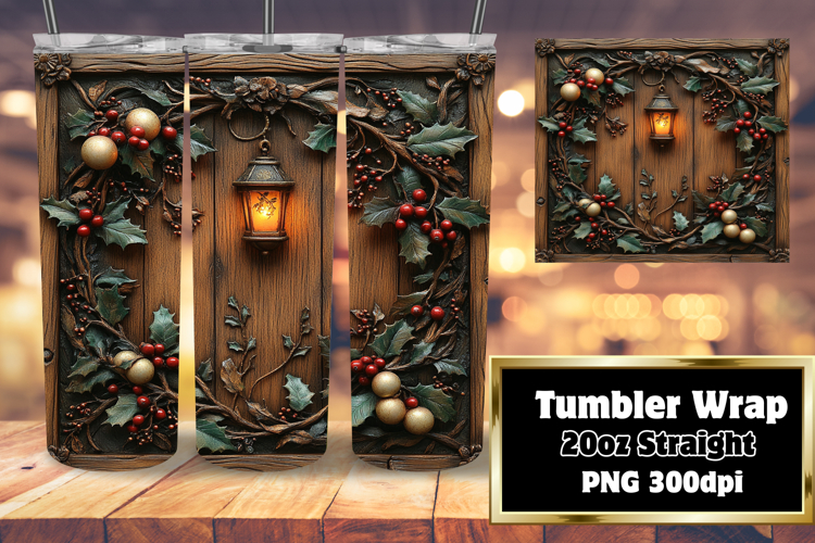 20oz Tumbler Template for Personal Use , Christmas