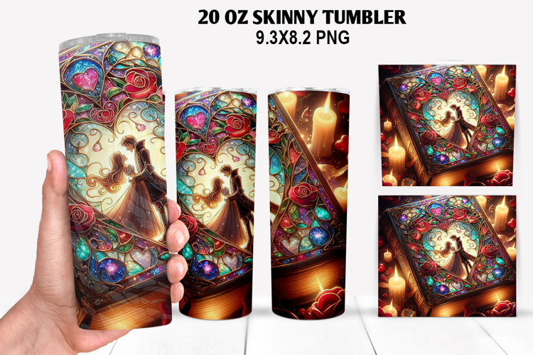 Valentine Skinny Tumbler 20oz Wrap Design, Valentine Tumbler