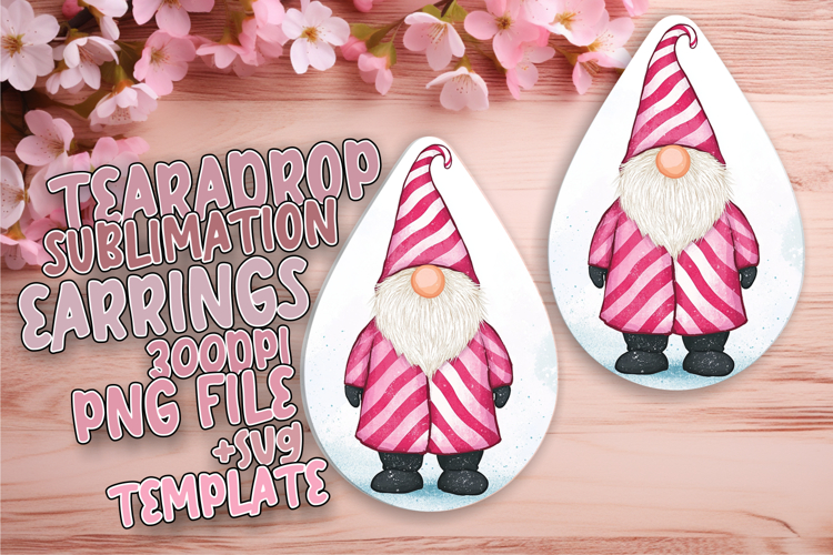 Stylish Teardrop Design for Sublimation , Gnome