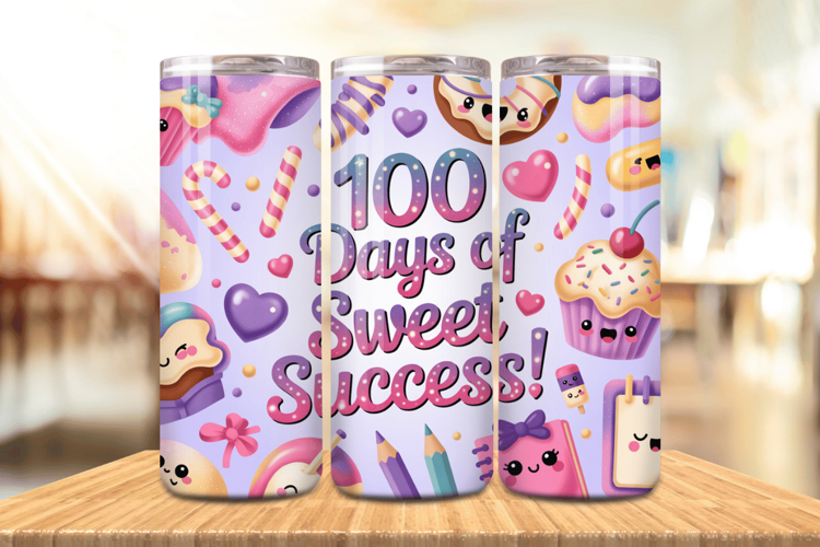 100 Days Of School Tumbler wrap, Teacher Day 20oz Tumbler