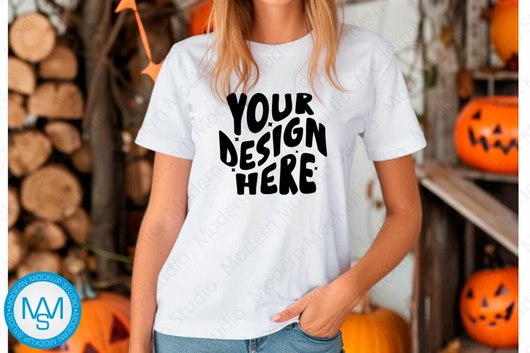 White Tshirt Mockup Image 18