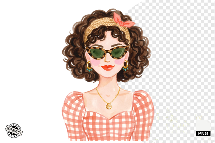 Summer 1950 Girls Clipart example image 1
