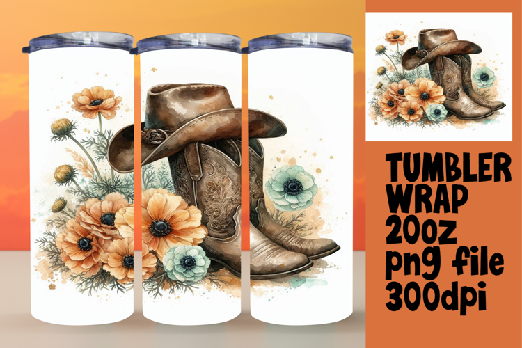 ELEGANT 20oz Sublimation Tumbler Wrap , Western