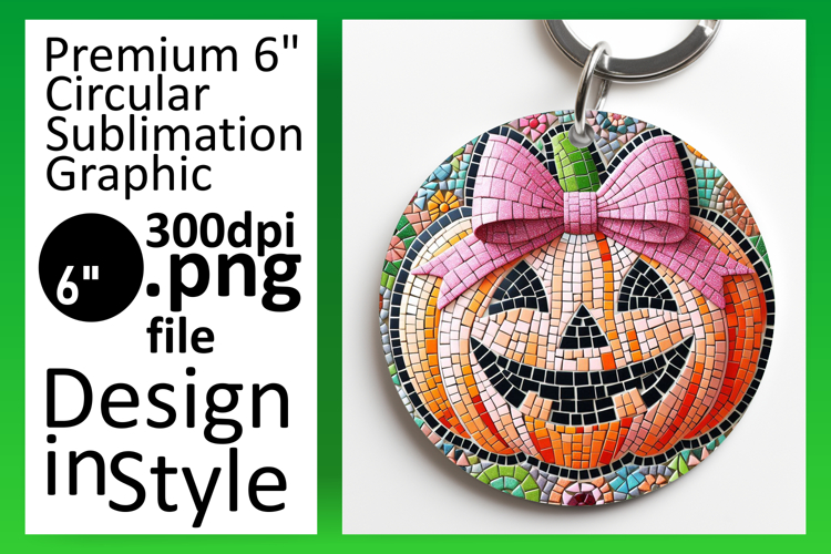 Trendy Circle Design Sublimation PNG , Cute Pumpkin example image 1
