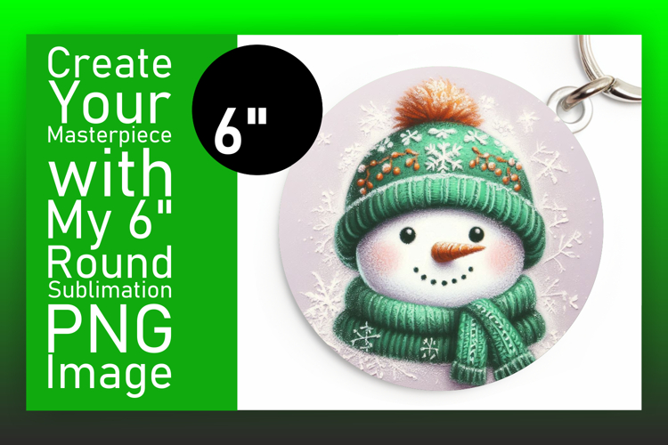 Stylish Circle Design for Sublimation , Snowman
