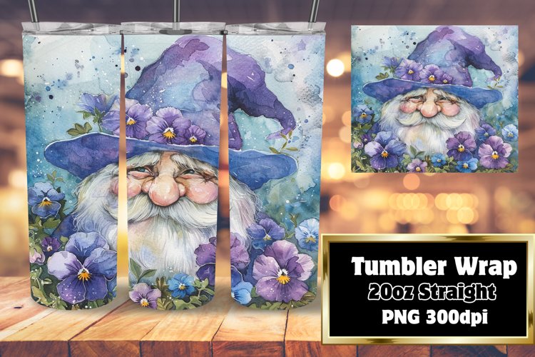 Summer Bloom Gnome Tumbler Wrap 20oz example image 1