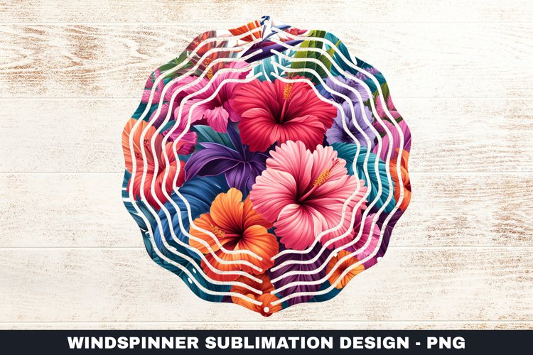 Flowers Wind Spinner Sublimation Design