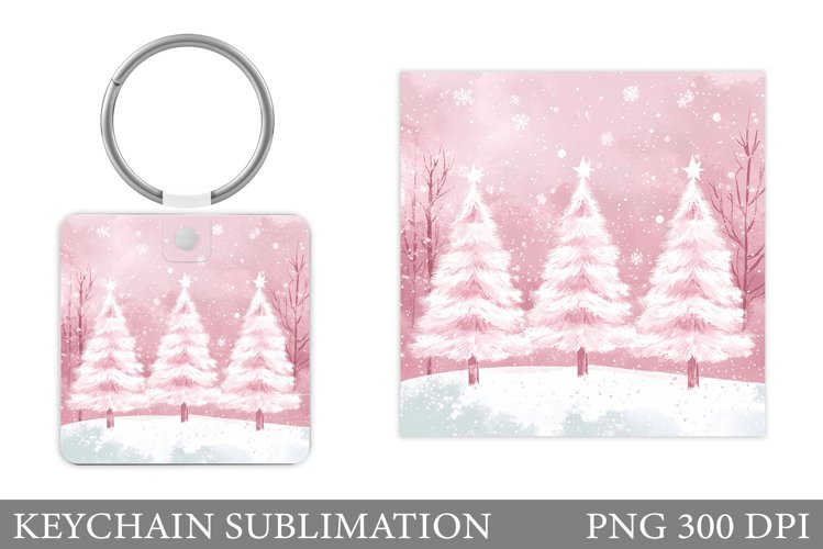 Christmas Tree Keychain. Christmas Keychain Sublimation