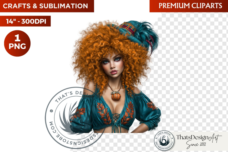 Autumn Witchcraft Clipart - Amber Spells witch PNG