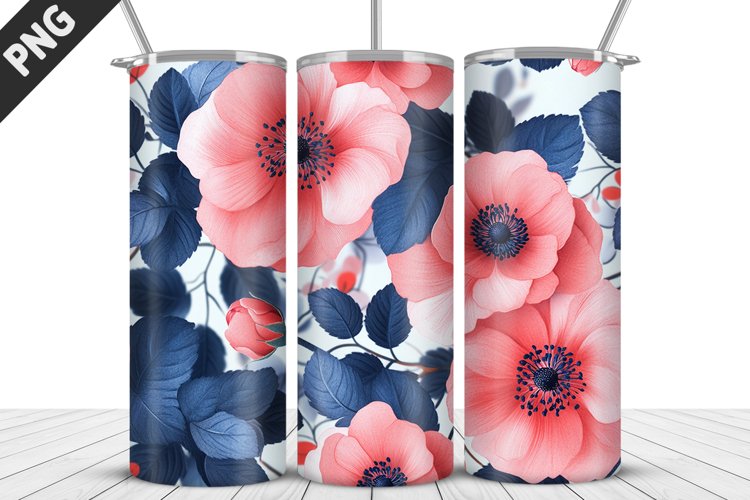 Flowers Tumbler Wrap | Sublimation Design | Tumbler PNG