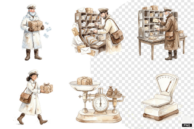 Winter Morning Mailbox Clipart example image 1