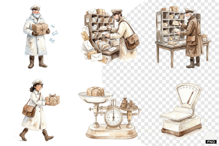 Winter Morning Mailbox Clipart