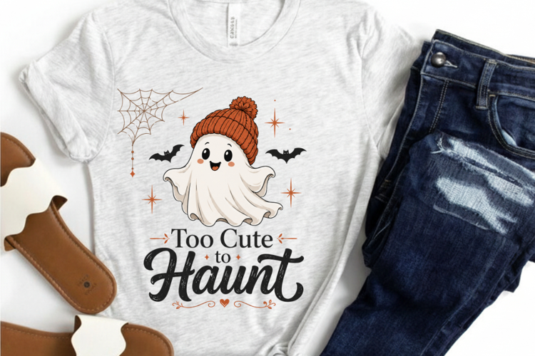 Too Cute To Haunt PNG Sublimation Design - Cute Ghost In
