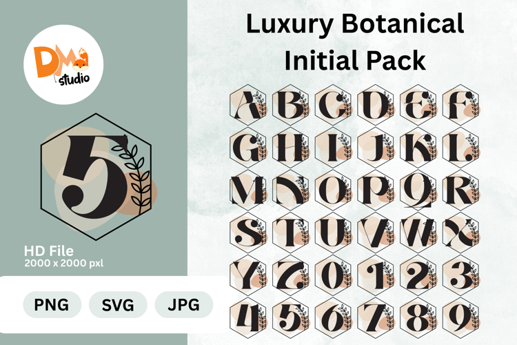 Luxury Botanical Initial Pack Monogram