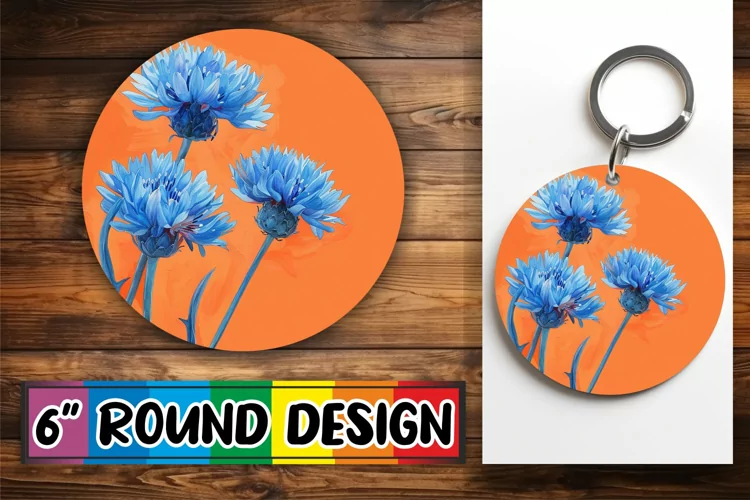 Blooming Bloom Sublimation Circles - Keychain & Car Coaster